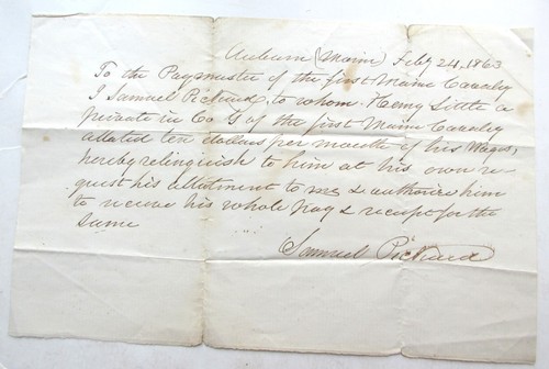 1863 civil war document - civil, document: